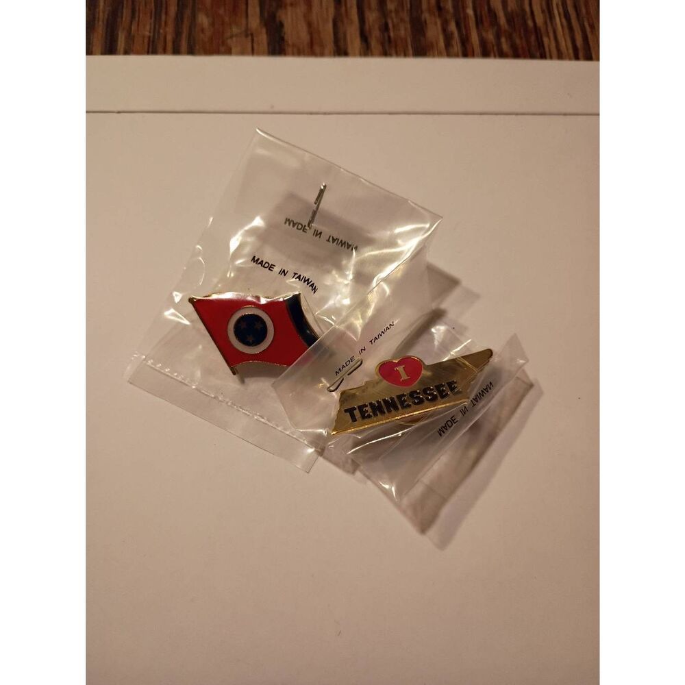 Tennessee State Pin Lot Enamel Hat Lapel Pins Souvenir Set 2pc NEW